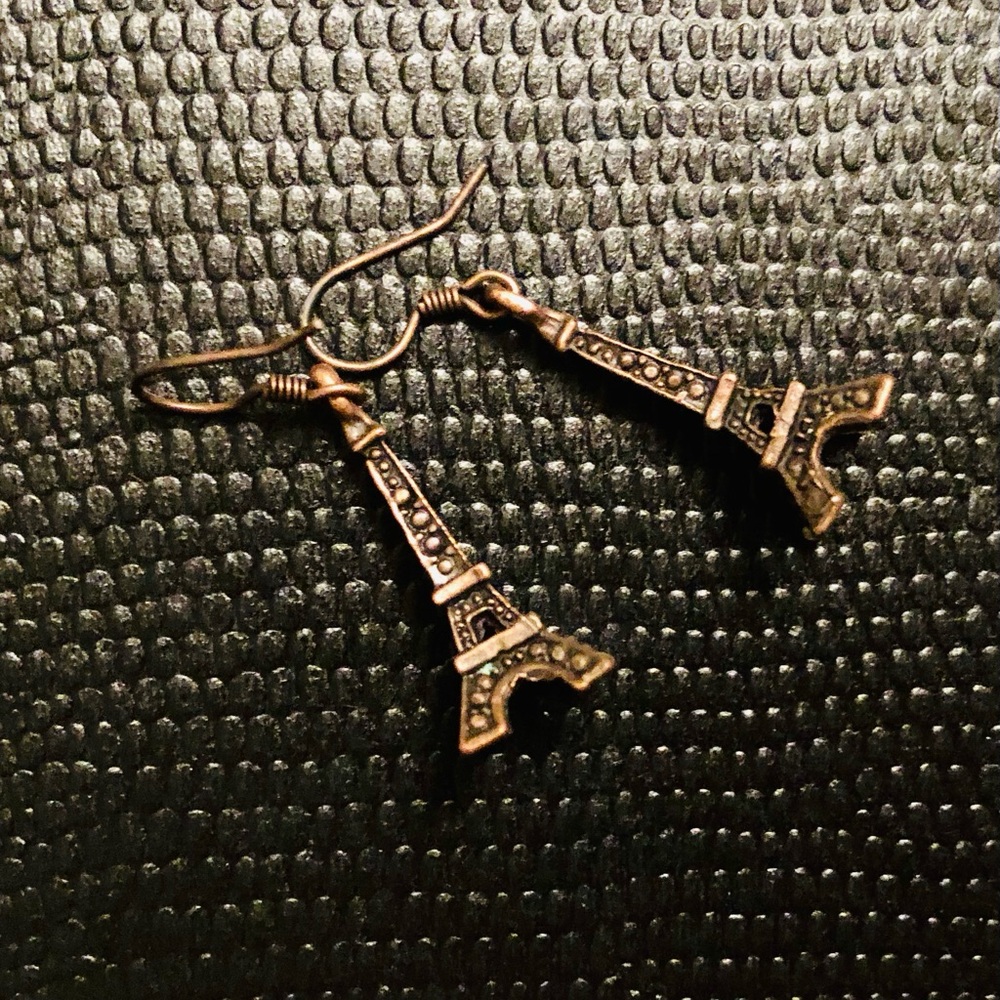 Copper Eiffel Tower Earrings